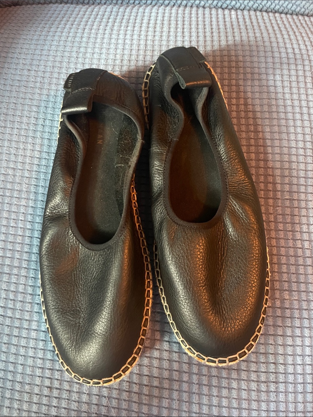 Cole Haan Black Leather Slip-On Women's Ballet Flats